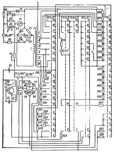 Принципиальная электрическая схема комбинированного прибора